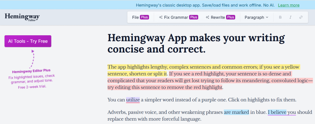 Hemingway Editor