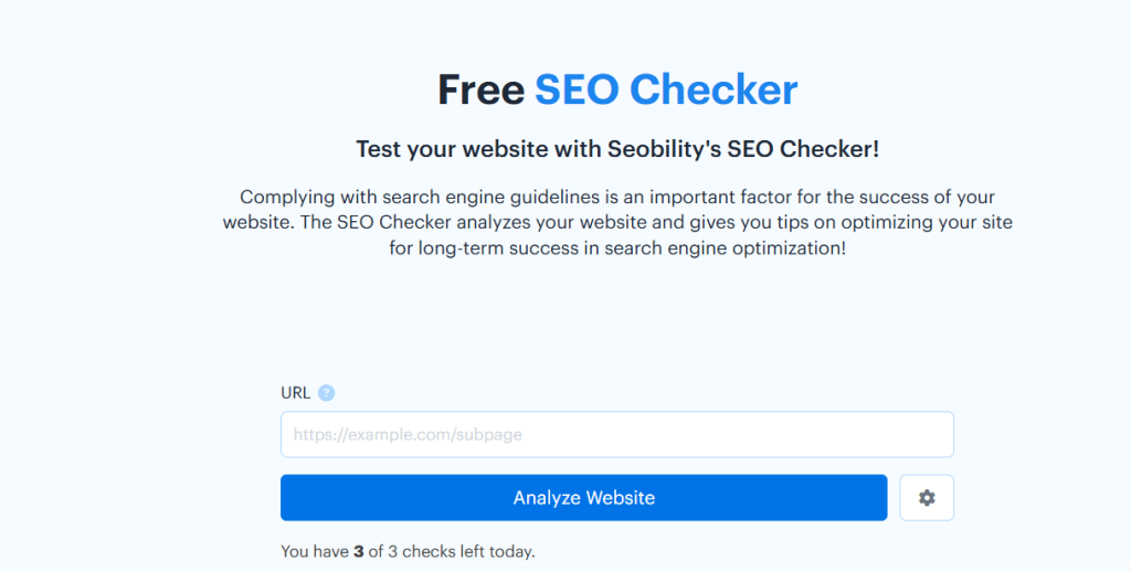 Seobility Free Website Checker