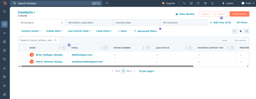 HubSpot CRM