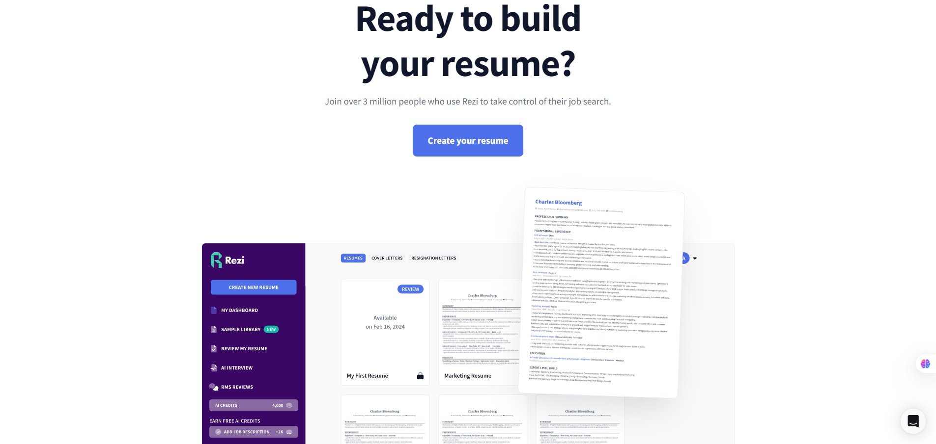 Rezi -Ready to build your resume