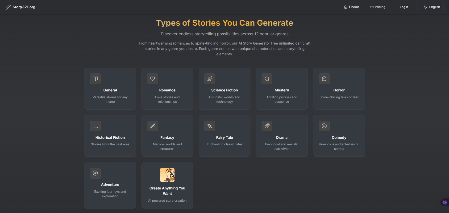 Types of Stories You Can Generate-story-writer