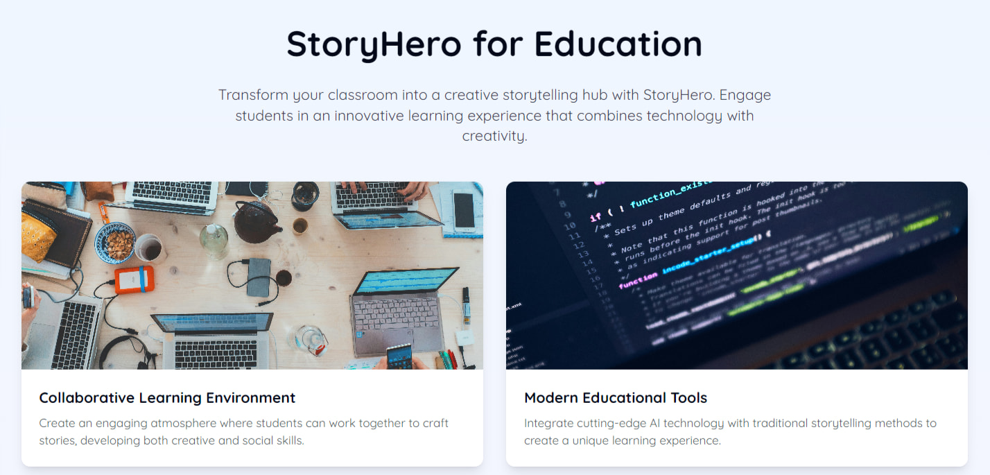 storysparkler StoryHero for Education