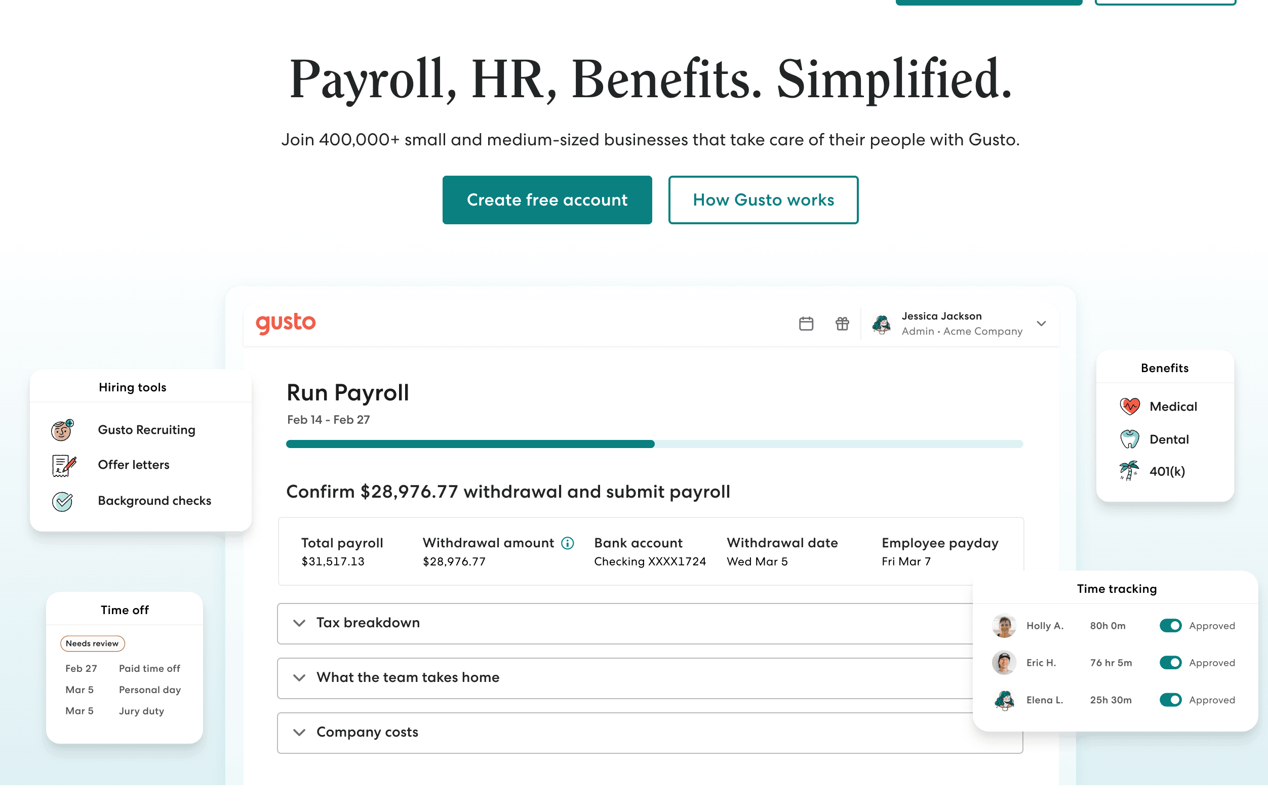 Gusto Payroll & HR Solution