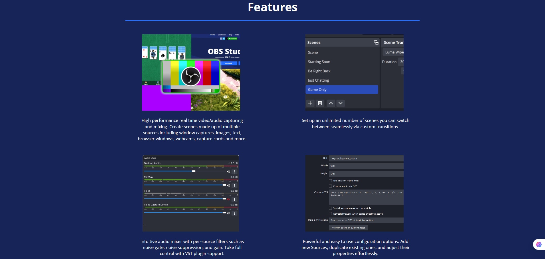 Open-Broadcaster-Software-OBS Features