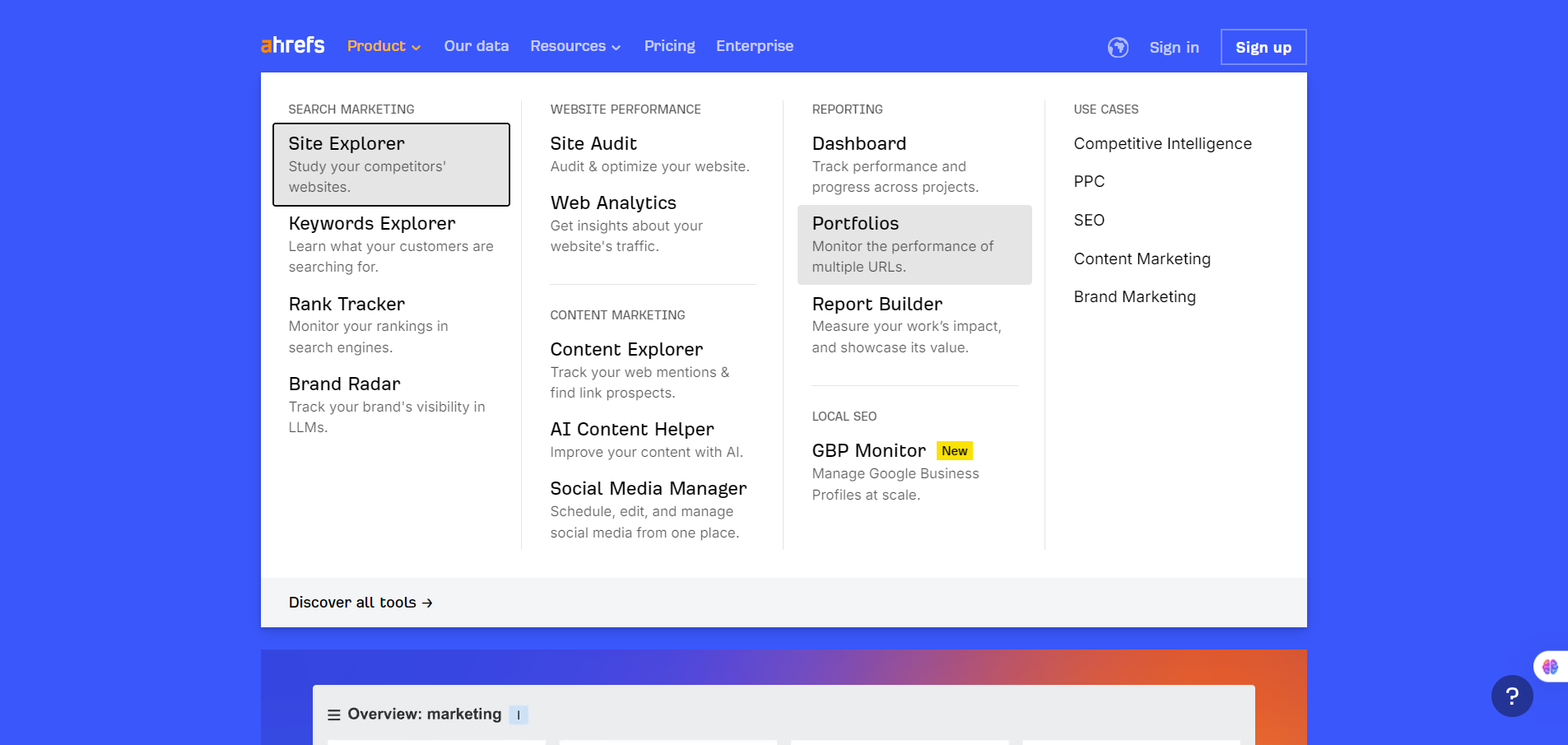Products of Ahrefs—AI-Marketing-Platform