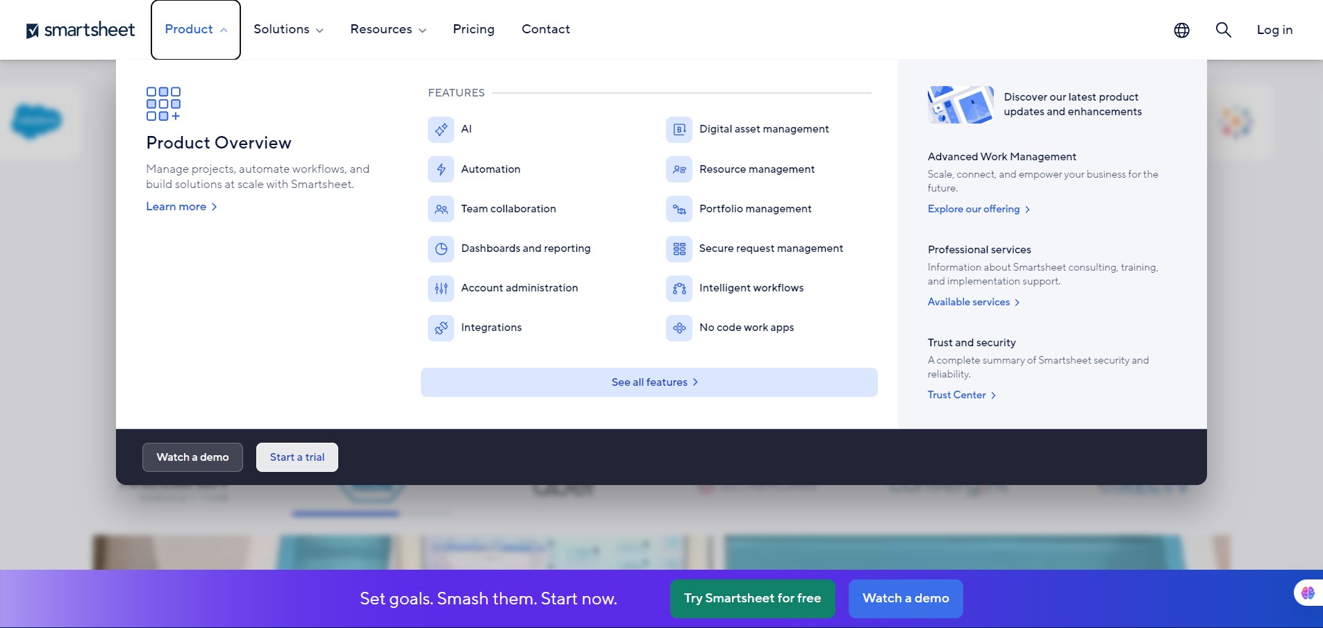 Products of Smartsheet