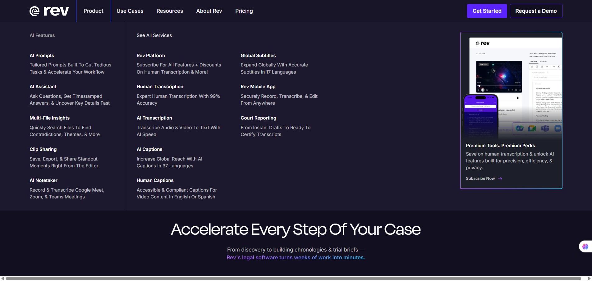 Products of Speech-to-Text-Service-For-Lawyers-Beyond-Rev