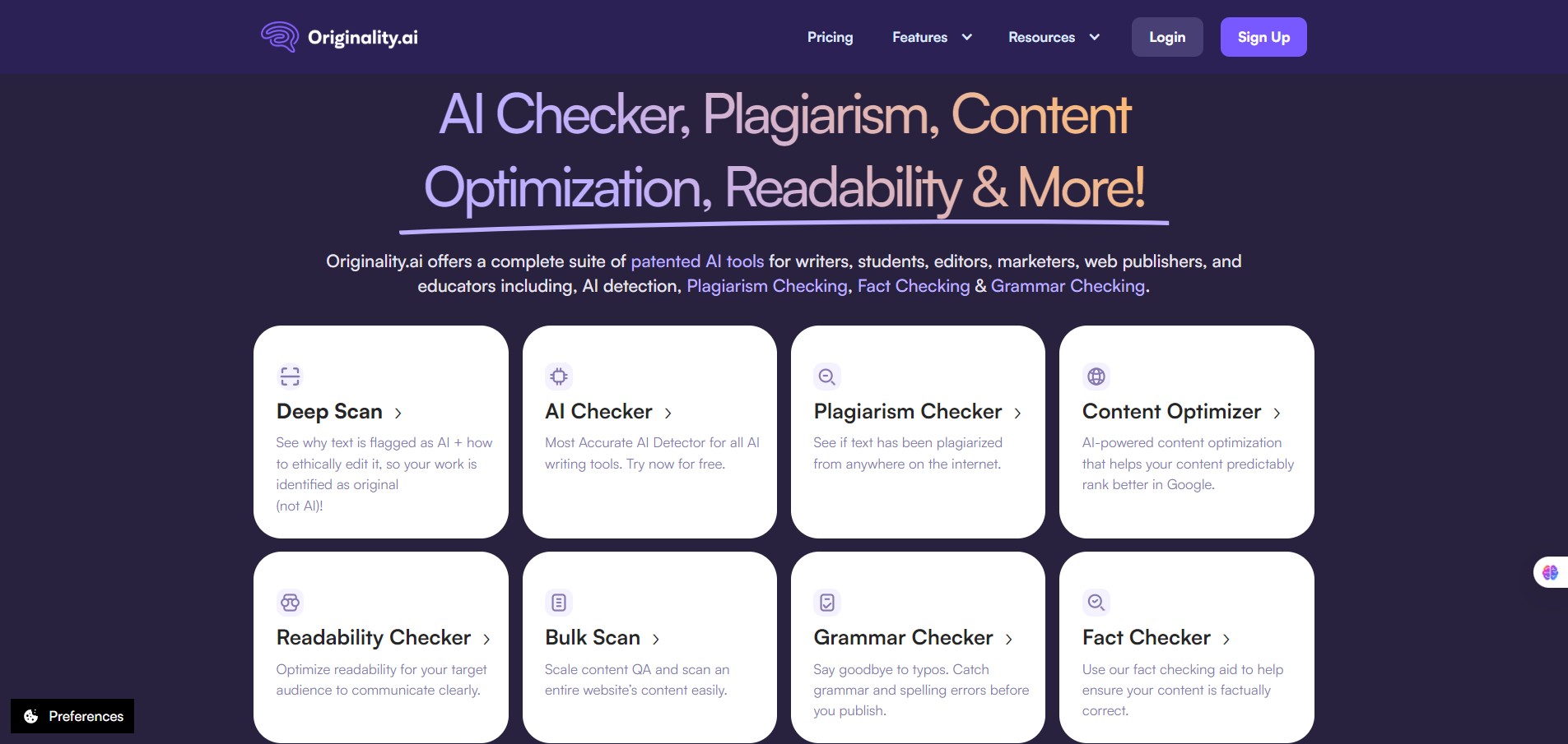 AI-Detector-Most-Accurate-AI-Content-Checker-for-ChatGPT-Originality-ai features