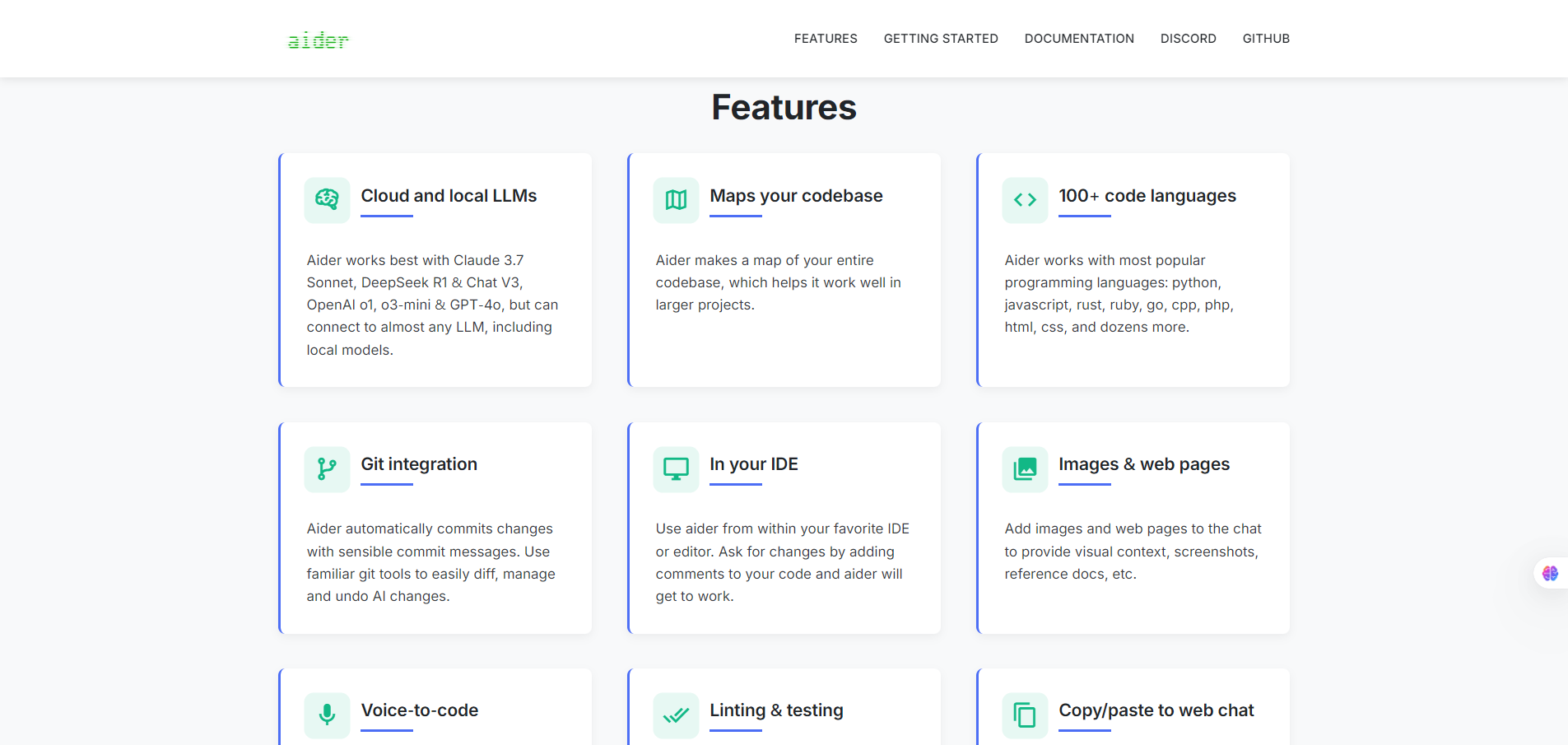 Aider-AI-Pair-Programming-in-Your-Terminal features