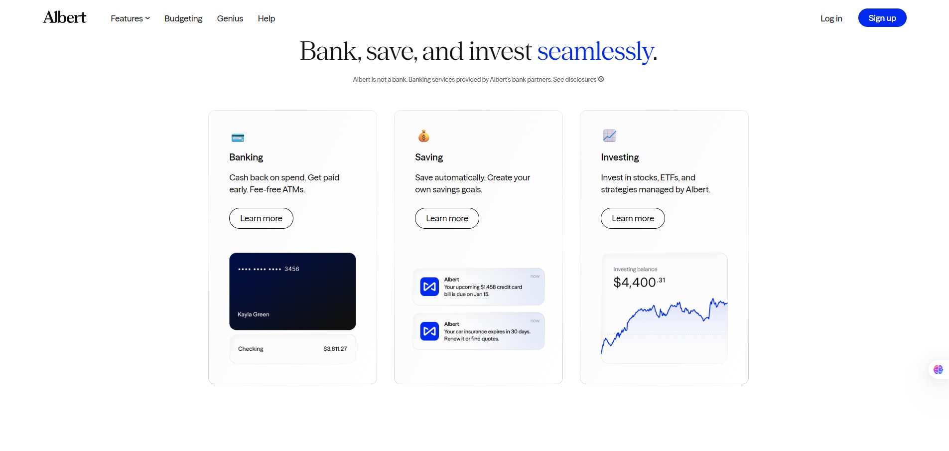 Albert-Bank, save, and invest seamlessly
