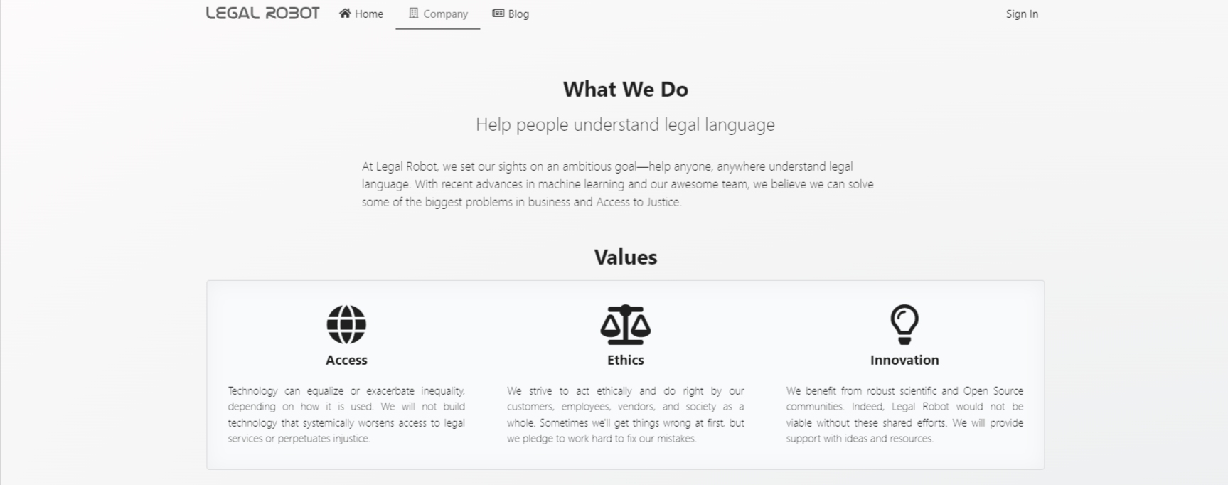 legal robot Company