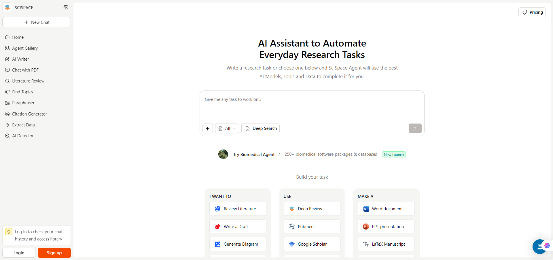 SciSpace-AI-Research-Agent-150-Tools-280-M-Papers