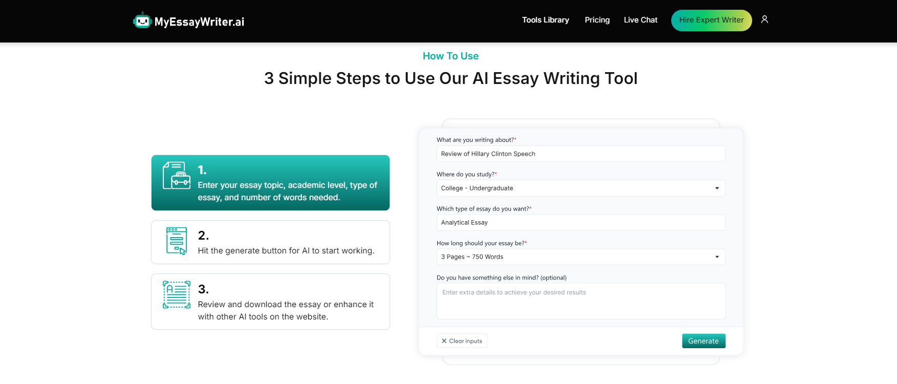 Simple Steps to Use Our AI Essay Writing Tool