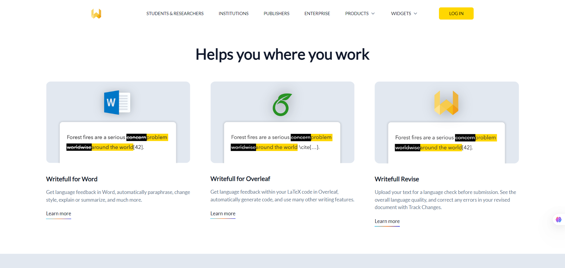 Writefull Helps you where you work