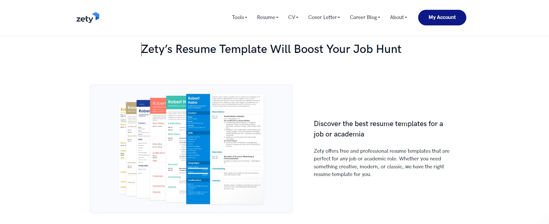 Zety’s Resume Template Will Boost Your Job Hunt