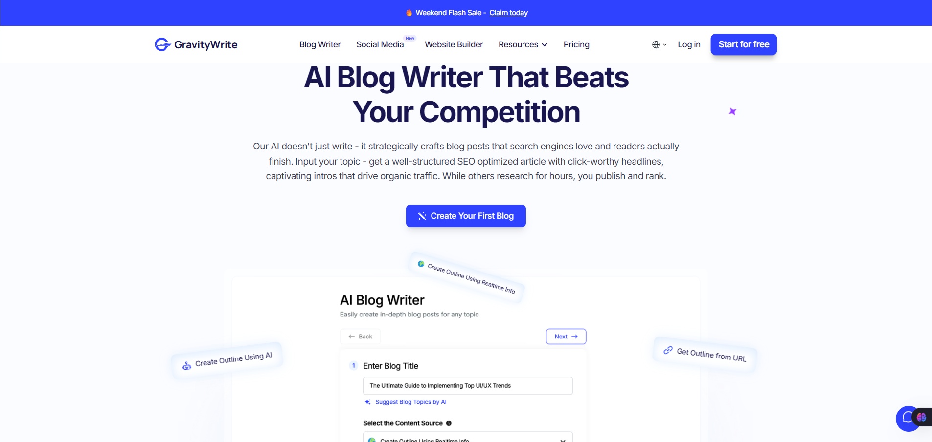 AI Blog Writer That Beats Your Competition-GravityWrite