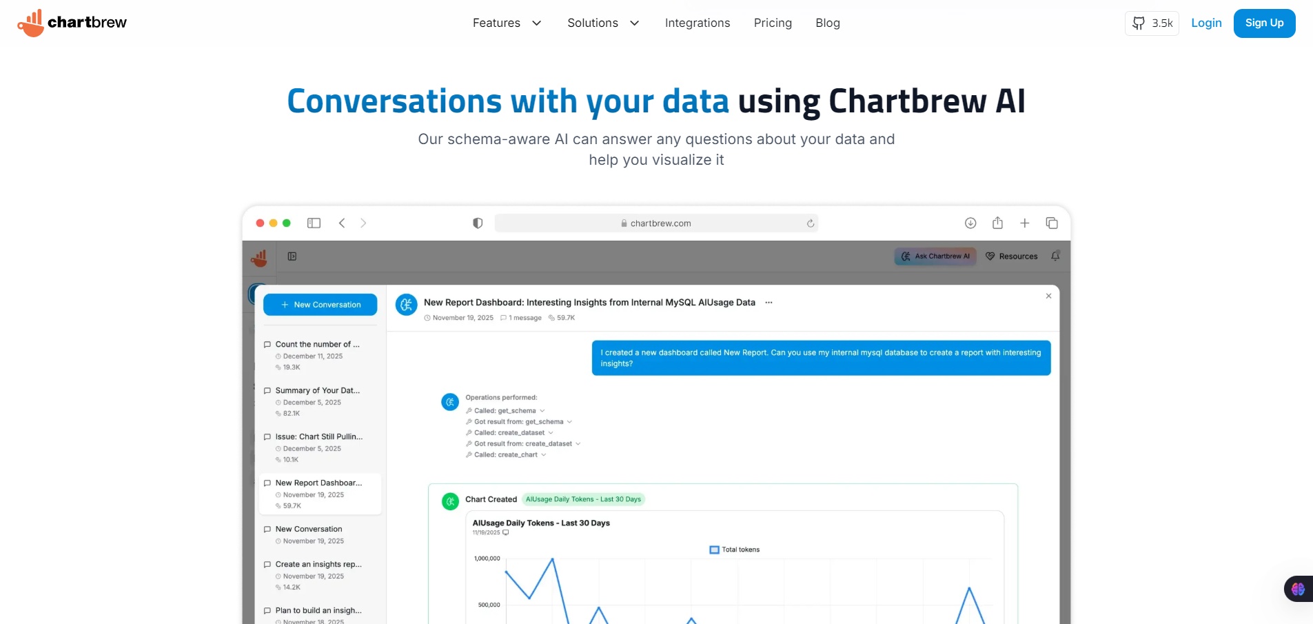 Chartbrew-Conversations with your data using Chartbrew AI