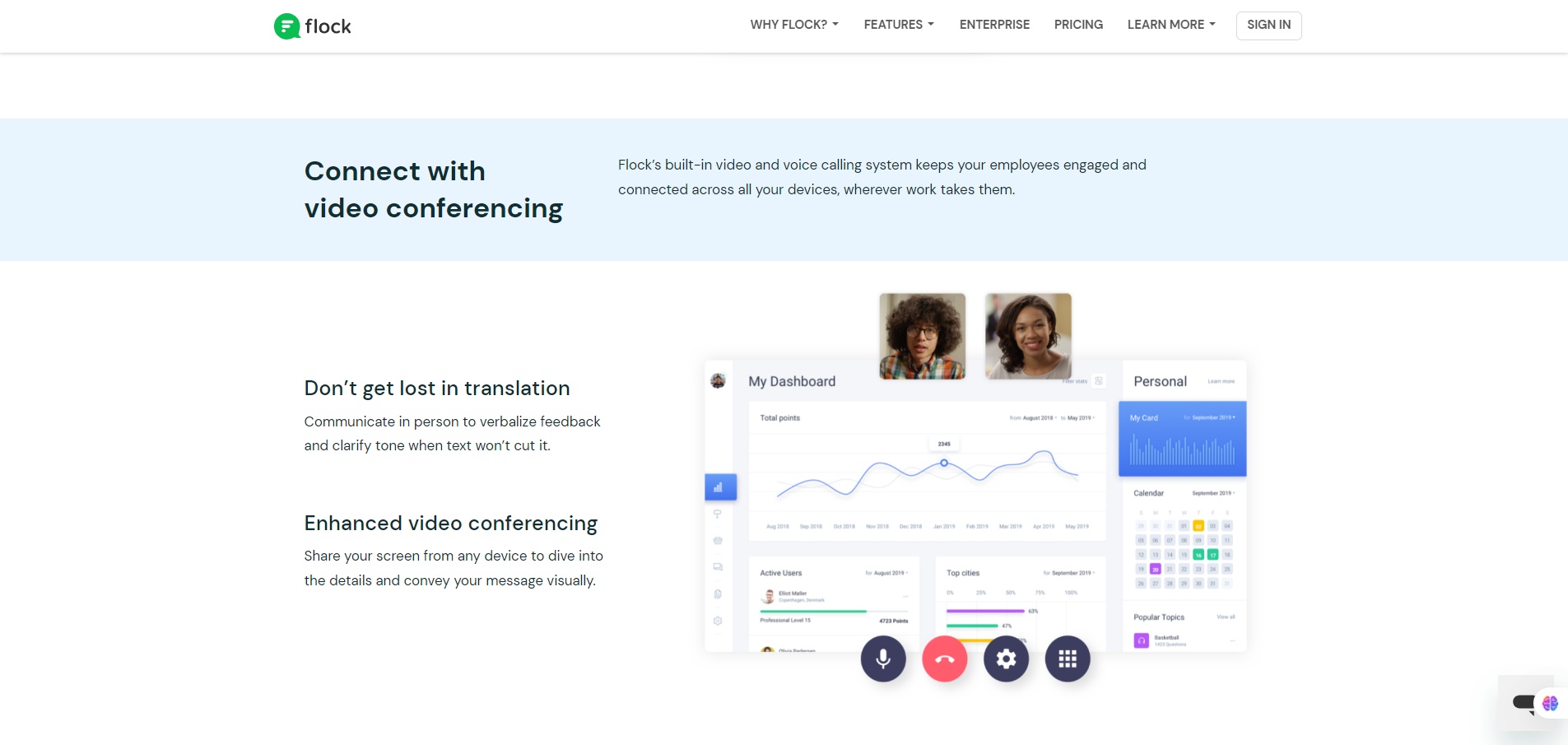 Connect with video conferencing-–-Flock