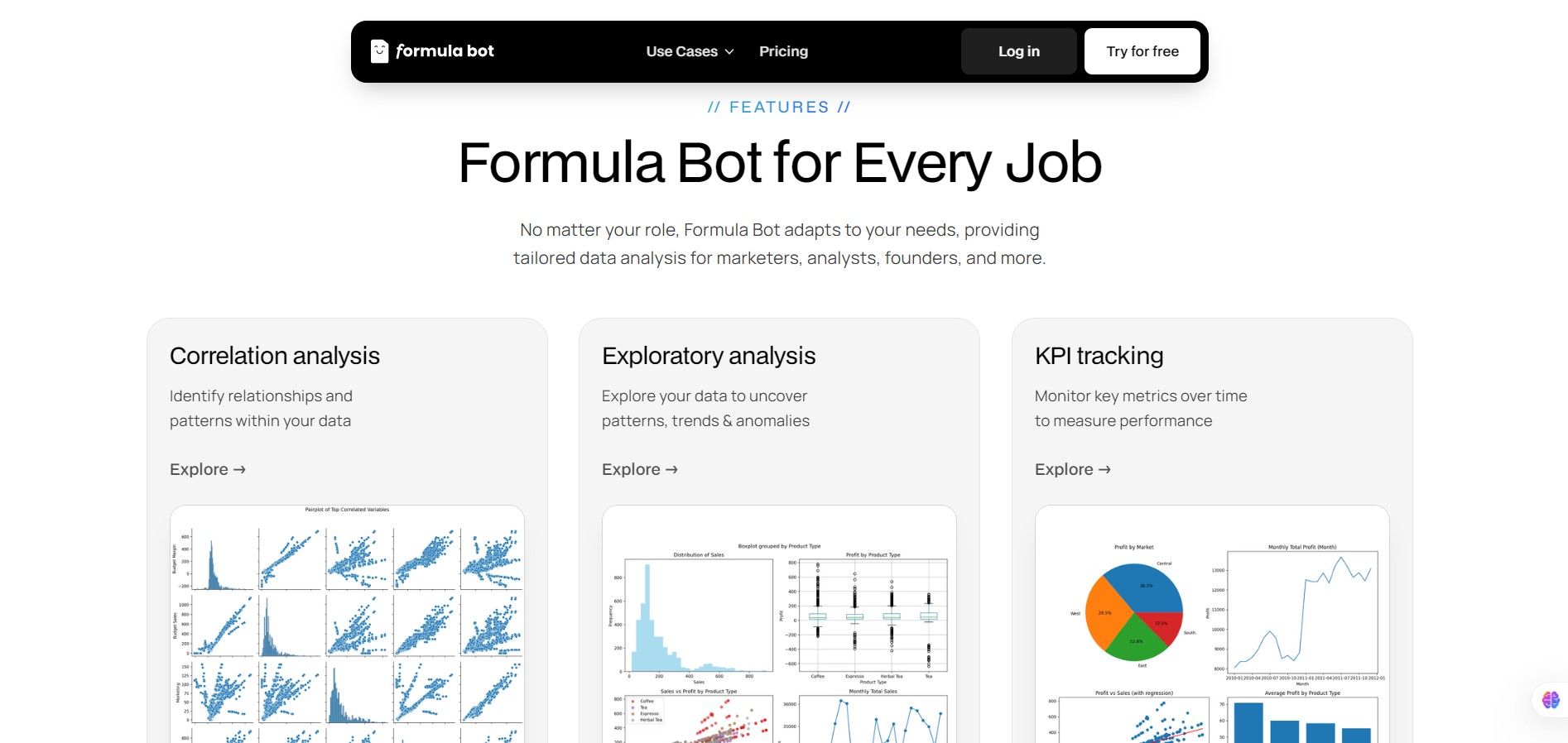 Formula Bot for Every Job- features