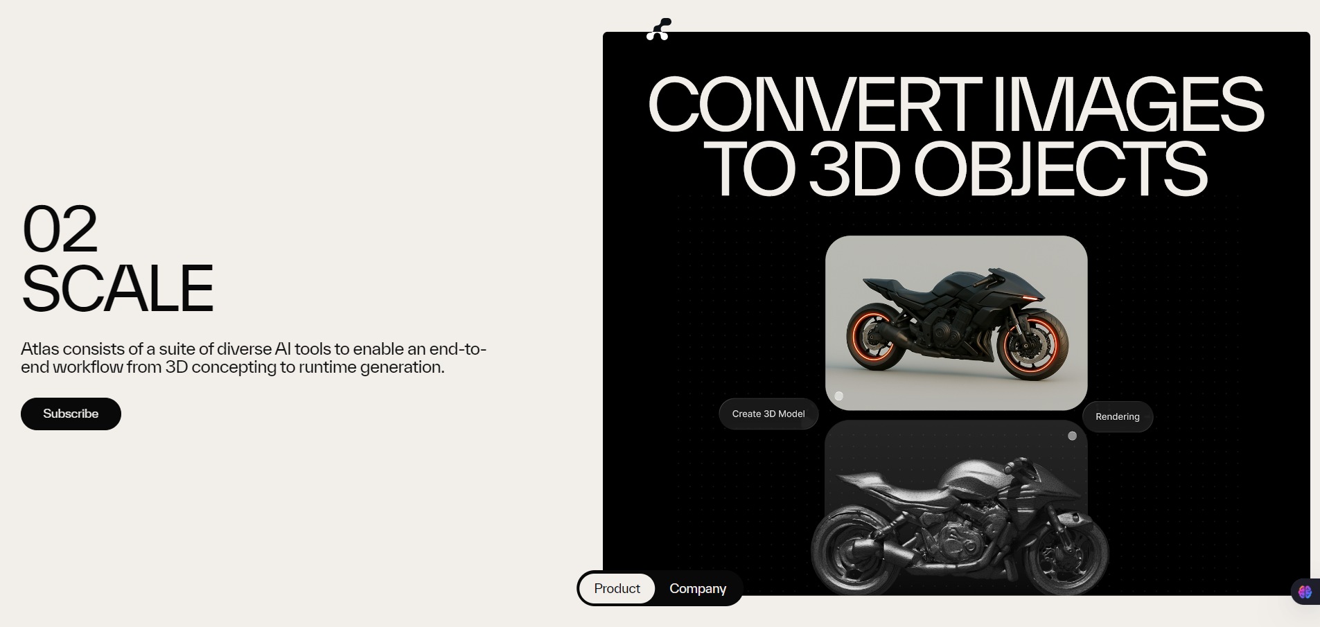Atlas 3D concepting to runtime generation-feature image