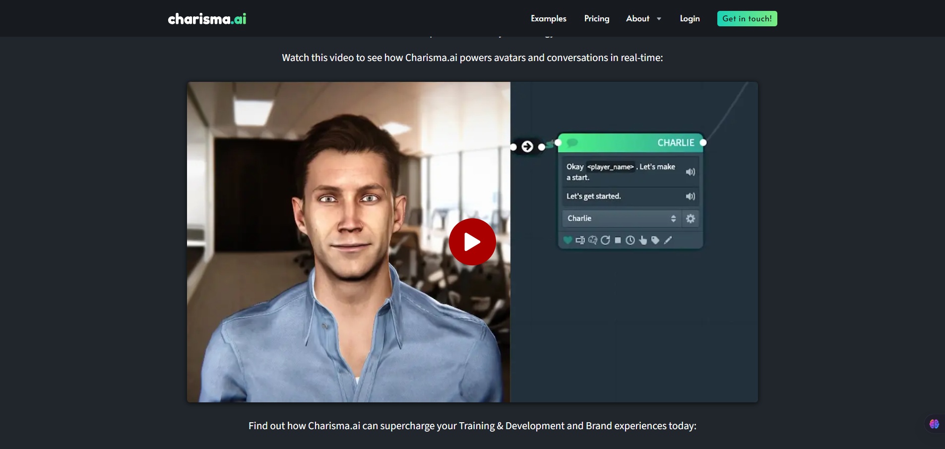 Charisma-ai-avatars and conversations in real-time