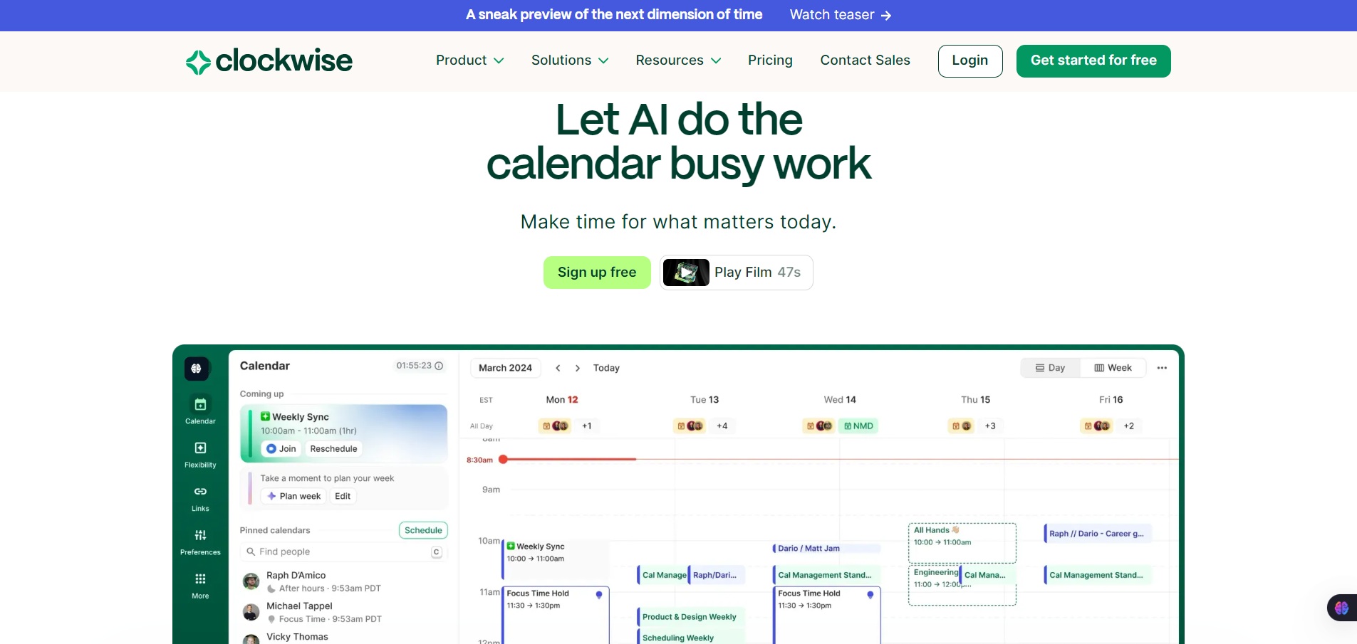 Clockwise-Let AI do the calendar busy work
