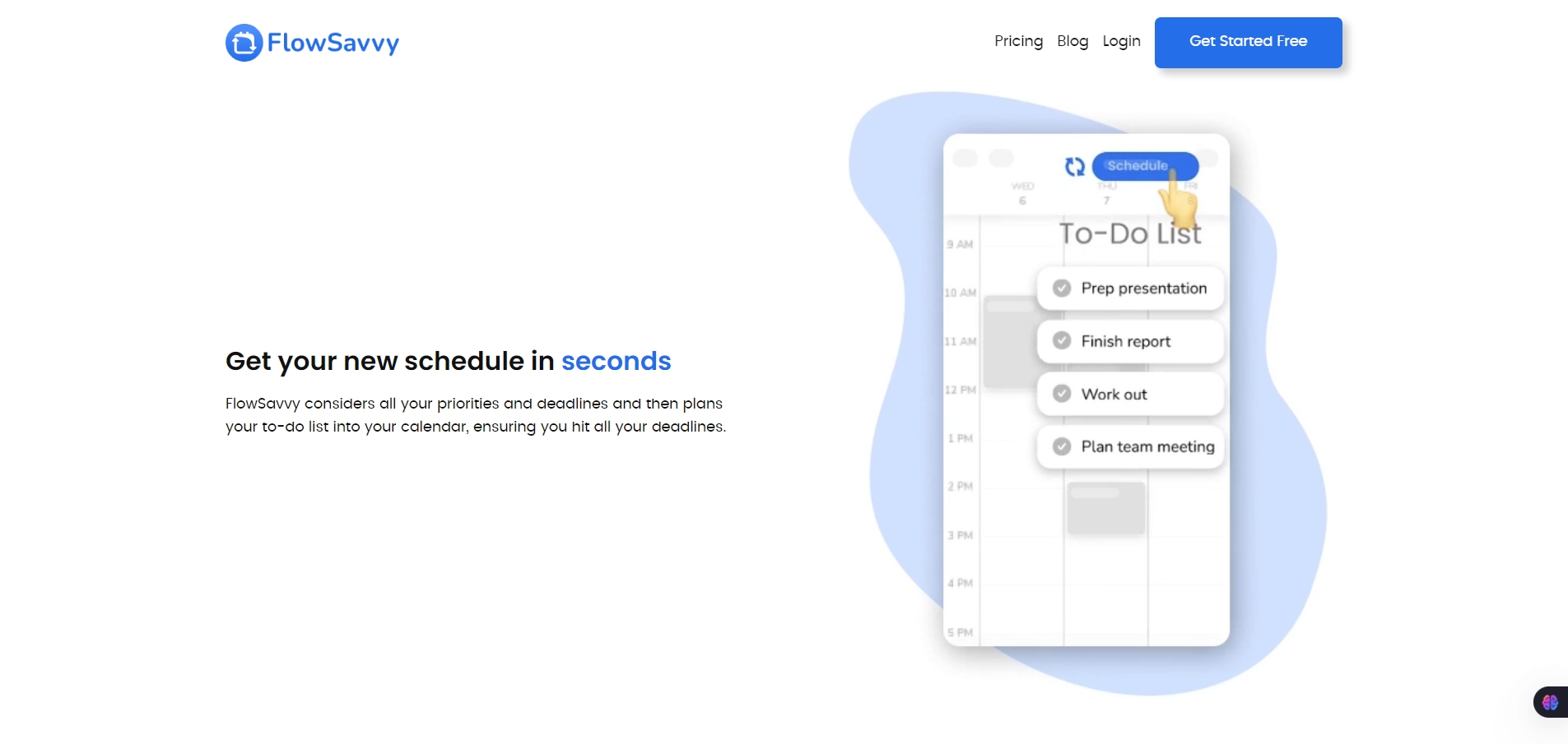 FlowSavvy-AI-Get your new schedule in seconds