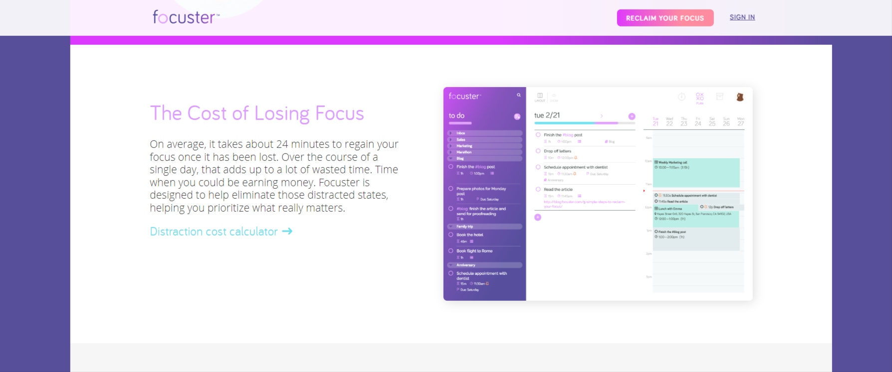 Focuster-Focus-management-The Cost of Losing Focus
