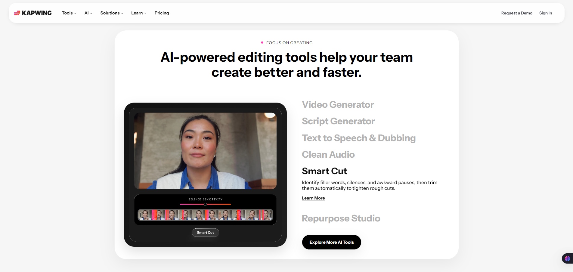 Kapwing-AI-powered editing tools