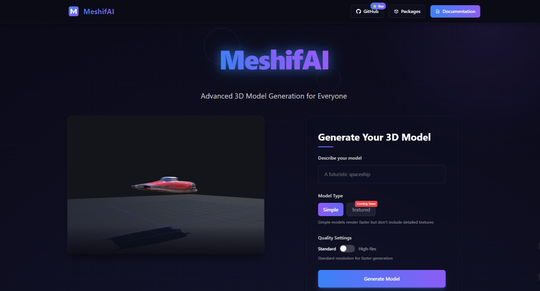 MeshifAI-Text-to-3D-Generation-Platform-for-Everyone