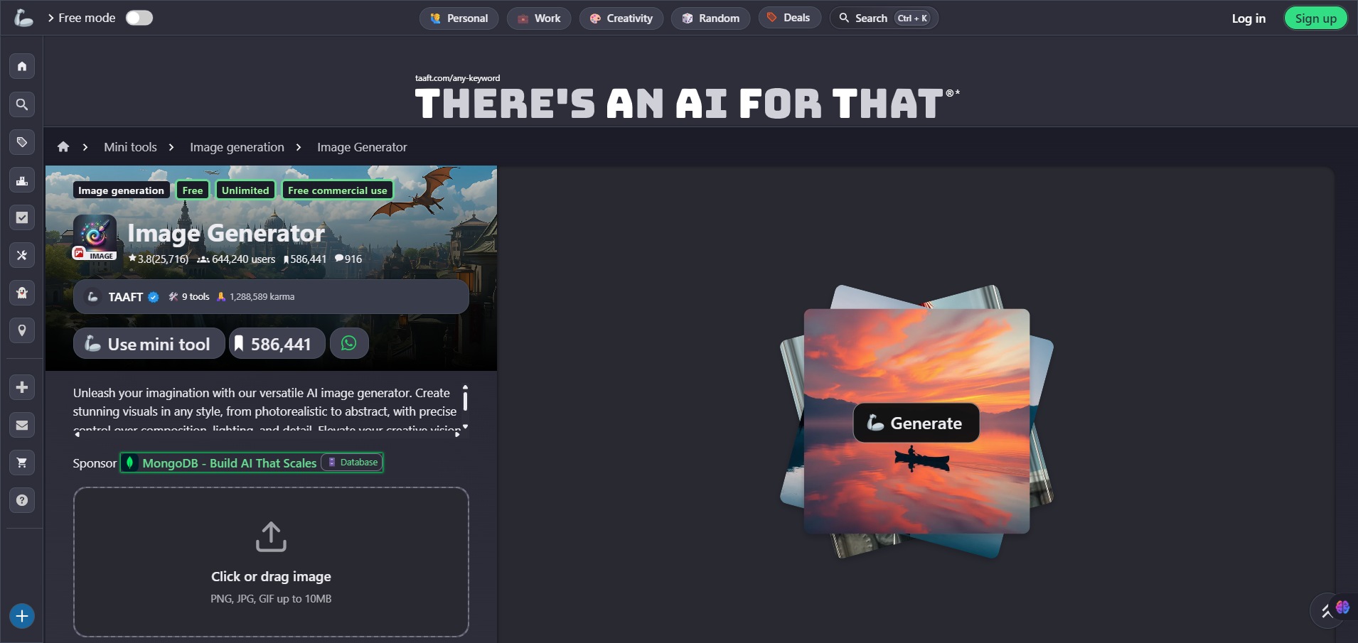 Unlimited-Free-AI-Image-Generator-200k-users-TAAFT