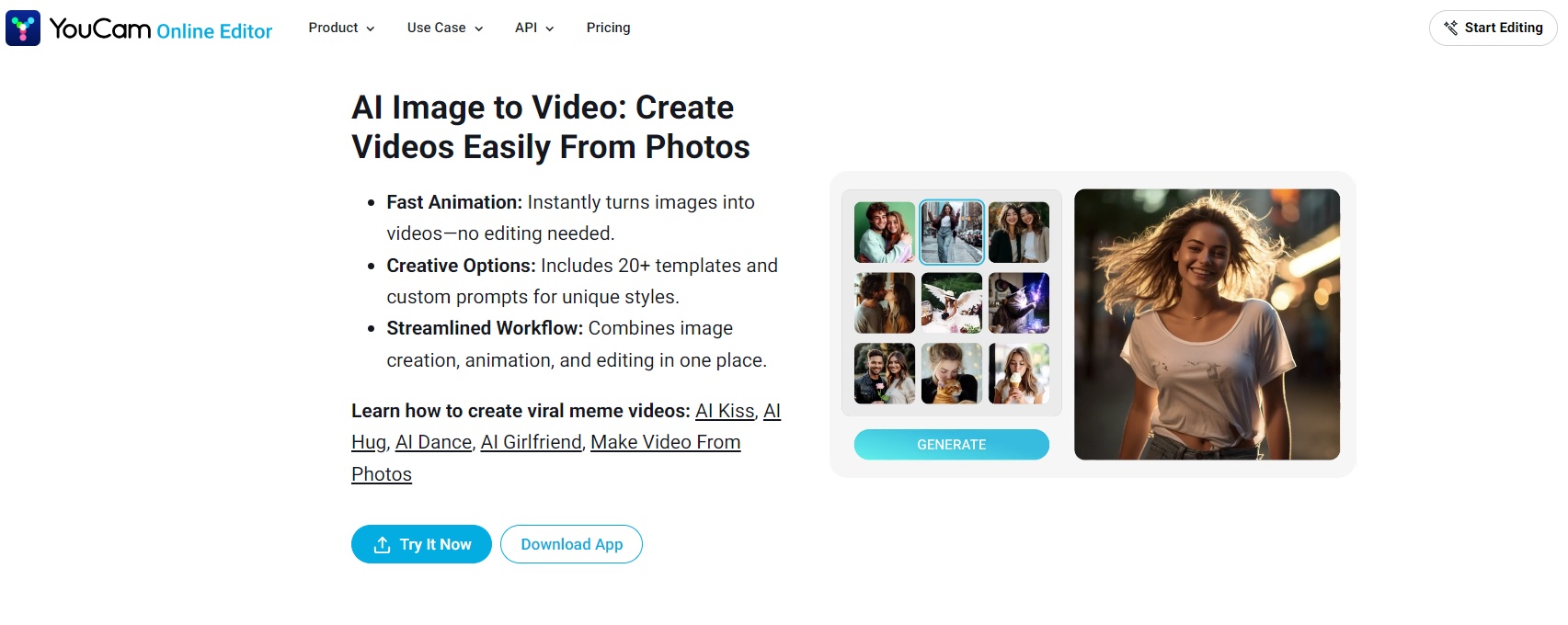 YouCam Online Editor-AI Image to Video