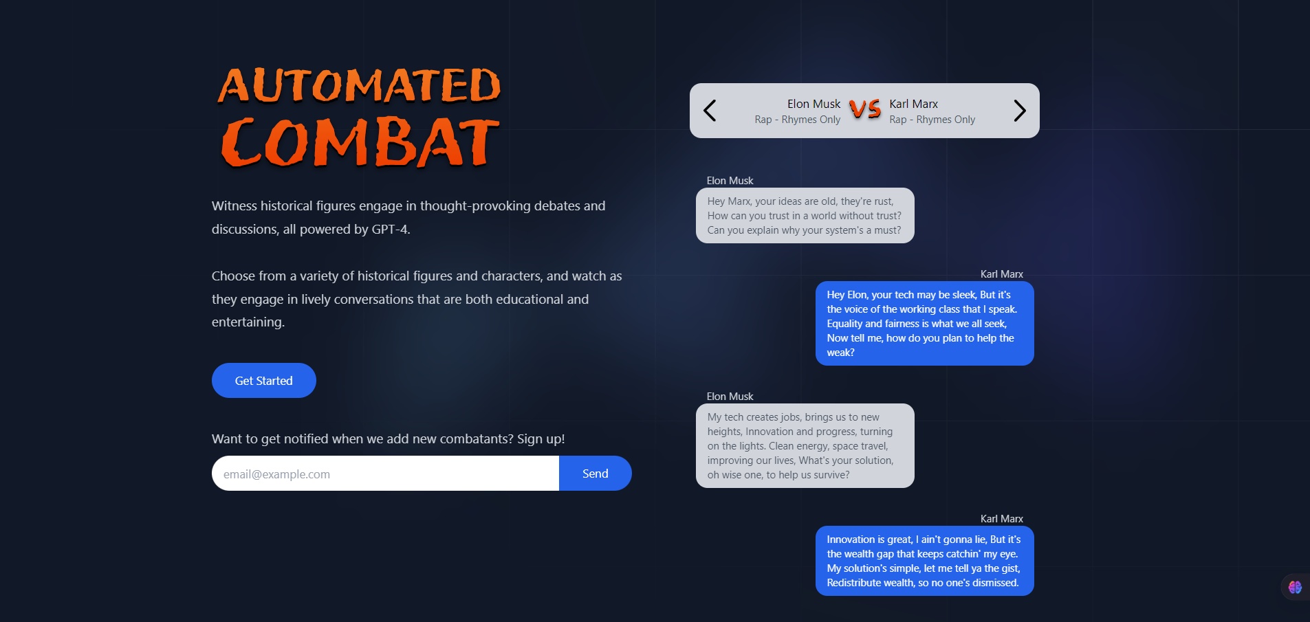 Automated-Combat-AI-powered-Historical-Figure-Debates