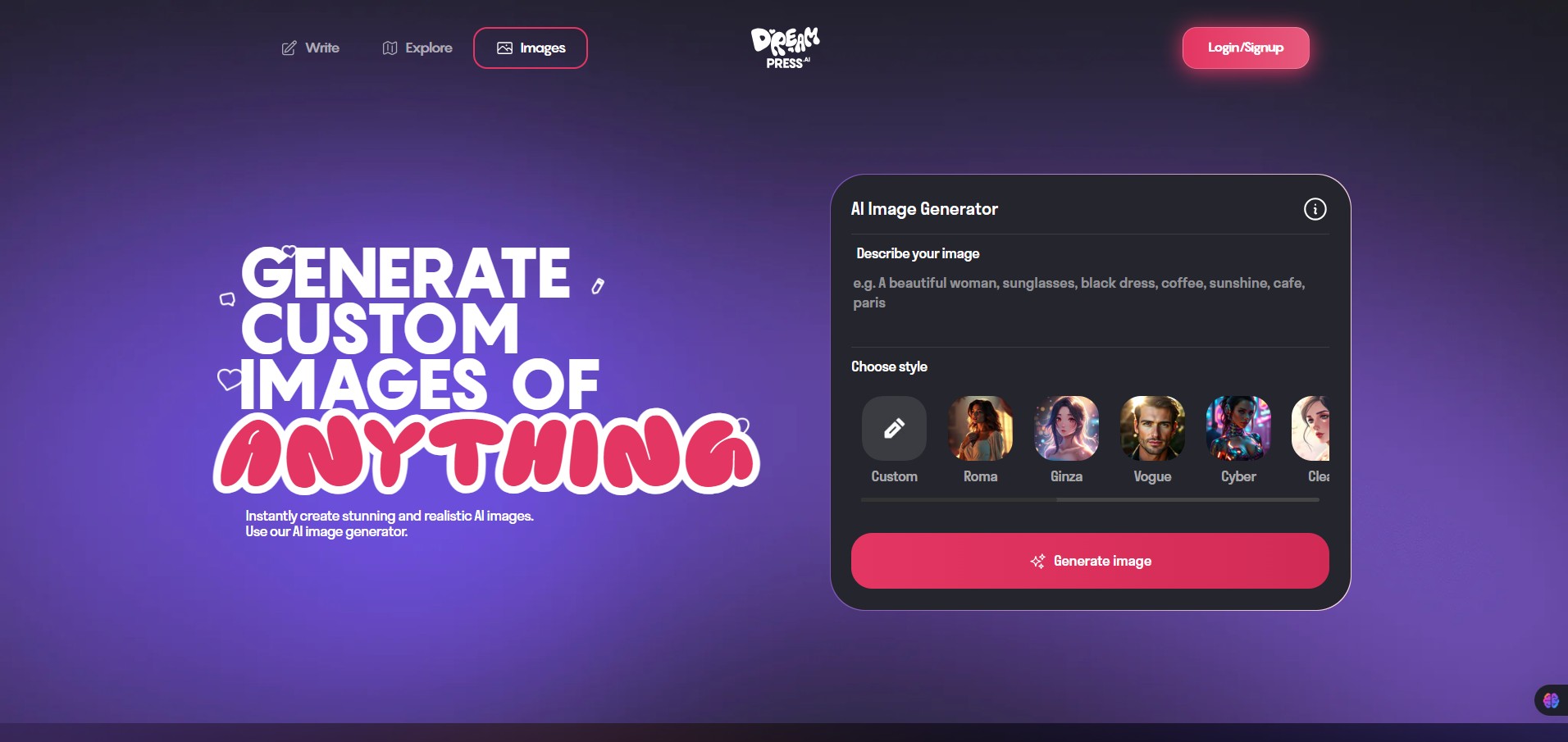 DREAMPRESS-AI-Image-Generator