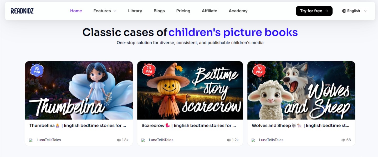 Readkidz-AI-children's picture books