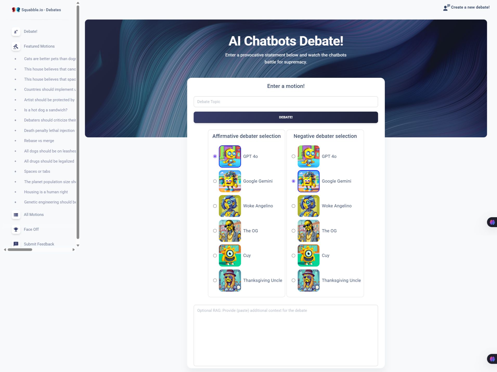 Squabble-io-AI-Agent-Debates