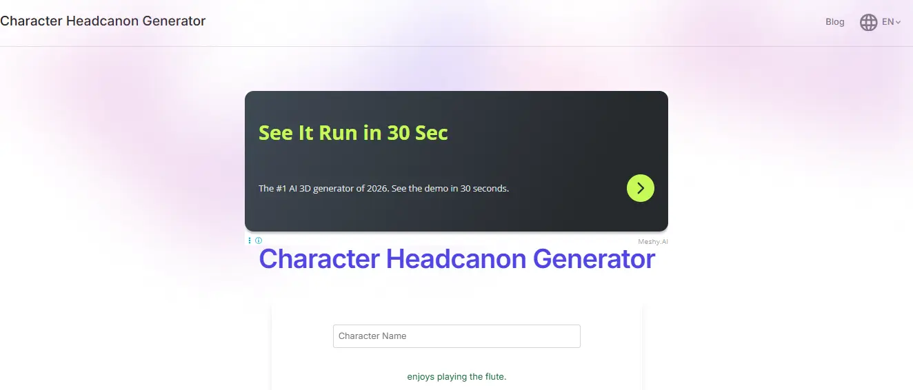 Character Headcanon Generator