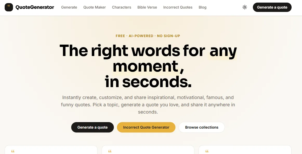 QuoteGenerator.io feature